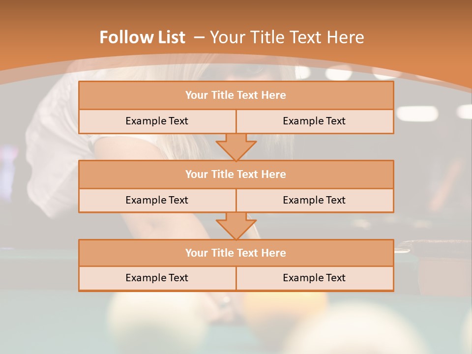 A Blond Girl Is Making A Shot At A Pool PowerPoint Template