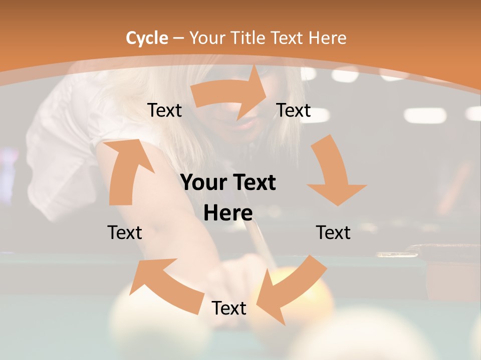 A Blond Girl Is Making A Shot At A Pool PowerPoint Template