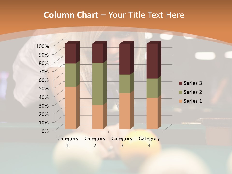 A Blond Girl Is Making A Shot At A Pool PowerPoint Template