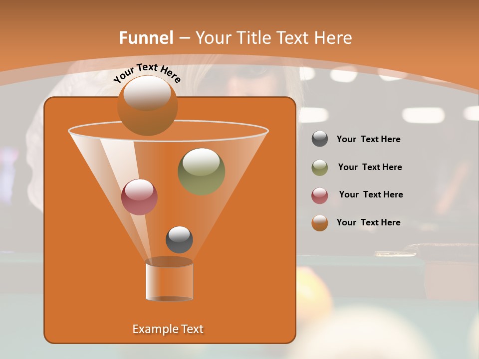 A Blond Girl Is Making A Shot At A Pool PowerPoint Template