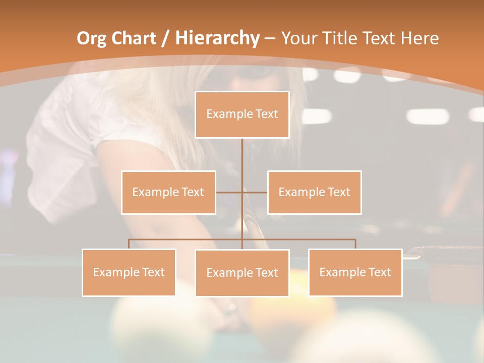 A Blond Girl Is Making A Shot At A Pool PowerPoint Template