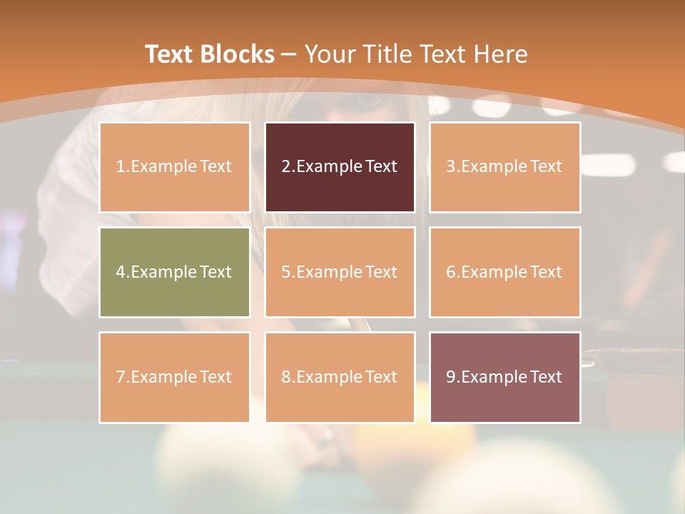 A Blond Girl Is Making A Shot At A Pool PowerPoint Template