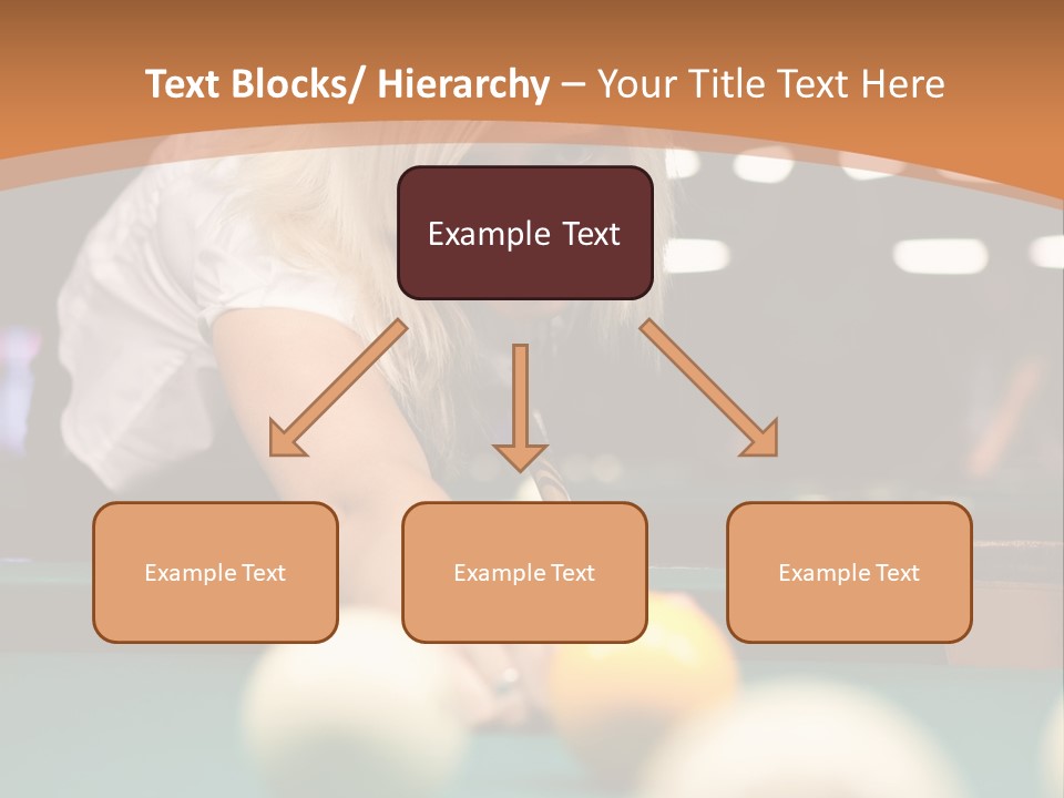 A Blond Girl Is Making A Shot At A Pool PowerPoint Template