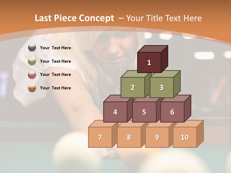 A Blond Girl Is Making A Shot At A Pool PowerPoint Template