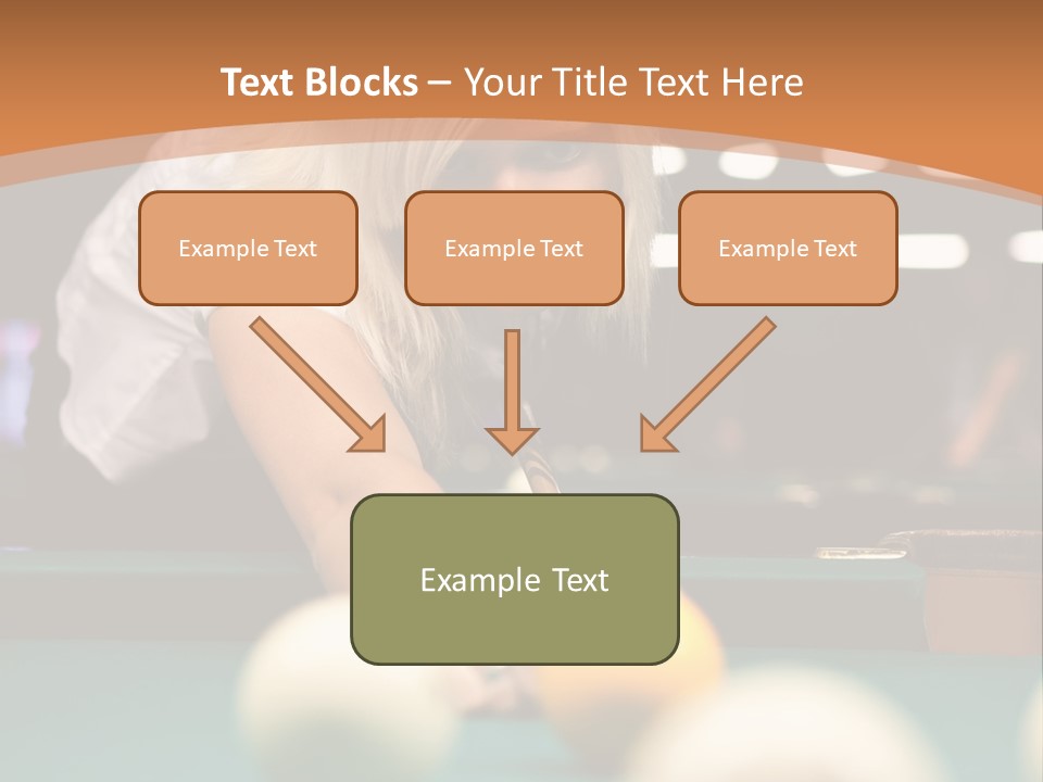 A Blond Girl Is Making A Shot At A Pool PowerPoint Template