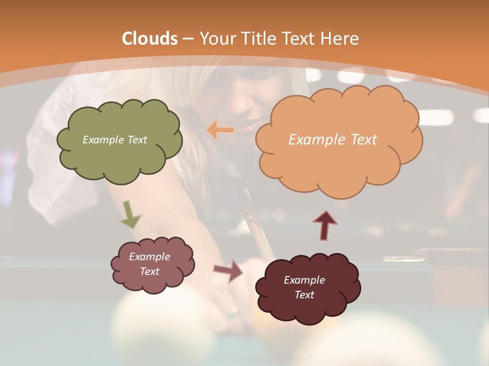 A Blond Girl Is Making A Shot At A Pool PowerPoint Template