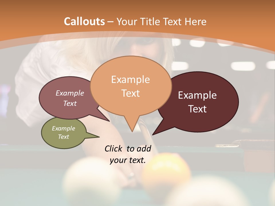 A Blond Girl Is Making A Shot At A Pool PowerPoint Template