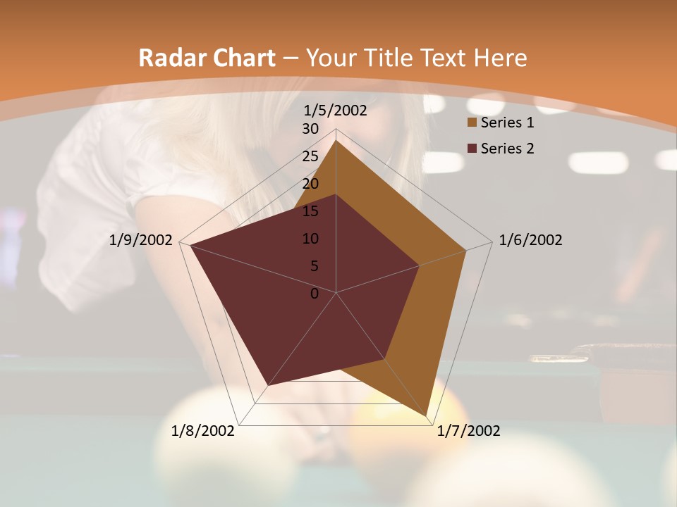 A Blond Girl Is Making A Shot At A Pool PowerPoint Template