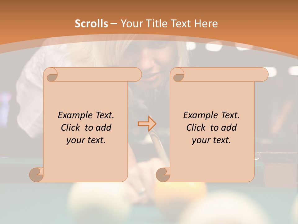 A Blond Girl Is Making A Shot At A Pool PowerPoint Template