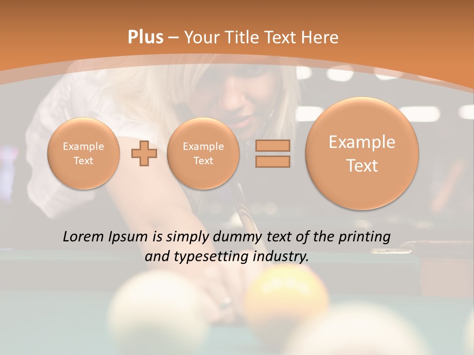 A Blond Girl Is Making A Shot At A Pool PowerPoint Template