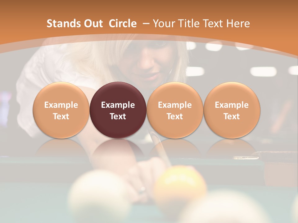 A Blond Girl Is Making A Shot At A Pool PowerPoint Template