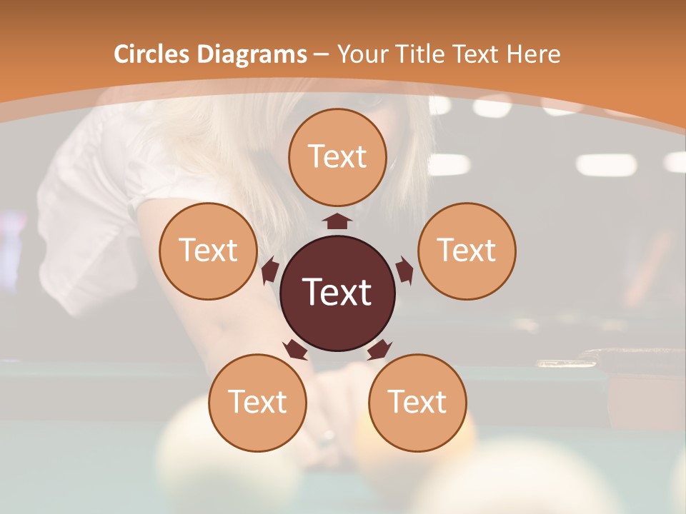 A Blond Girl Is Making A Shot At A Pool PowerPoint Template