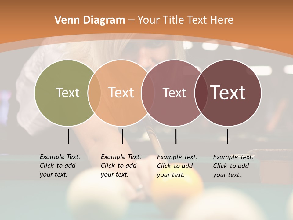 A Blond Girl Is Making A Shot At A Pool PowerPoint Template