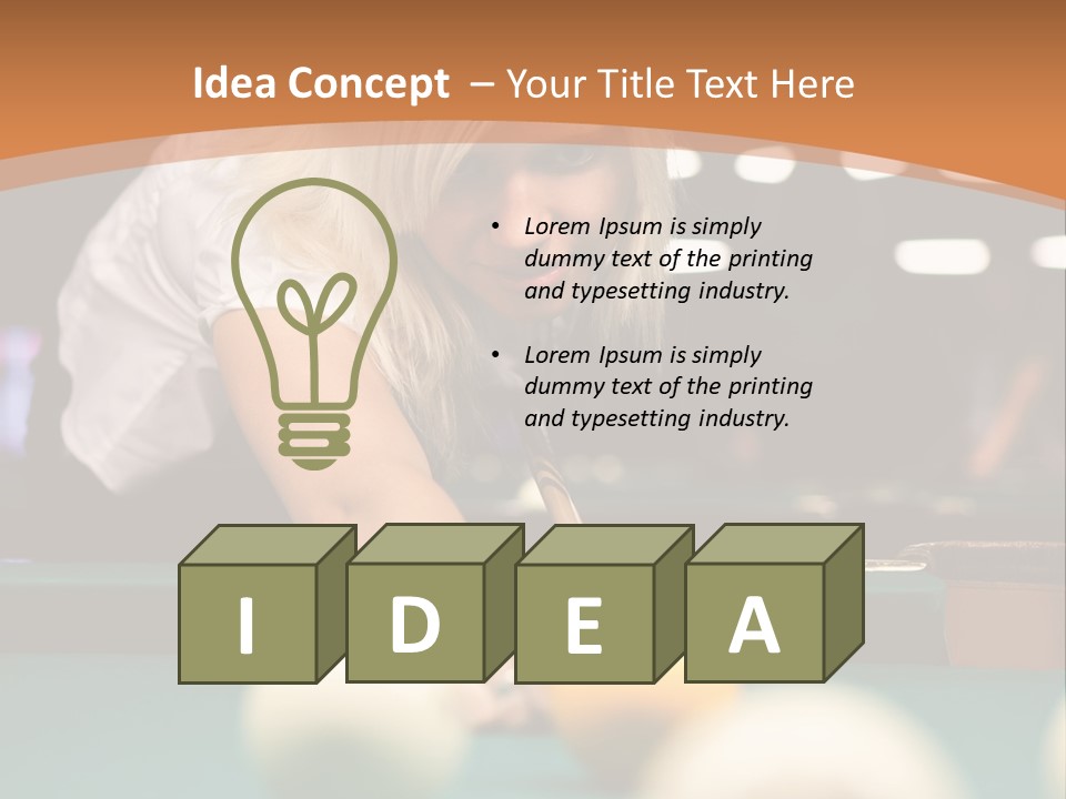 A Blond Girl Is Making A Shot At A Pool PowerPoint Template