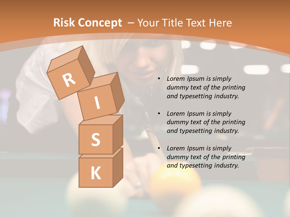 A Blond Girl Is Making A Shot At A Pool PowerPoint Template