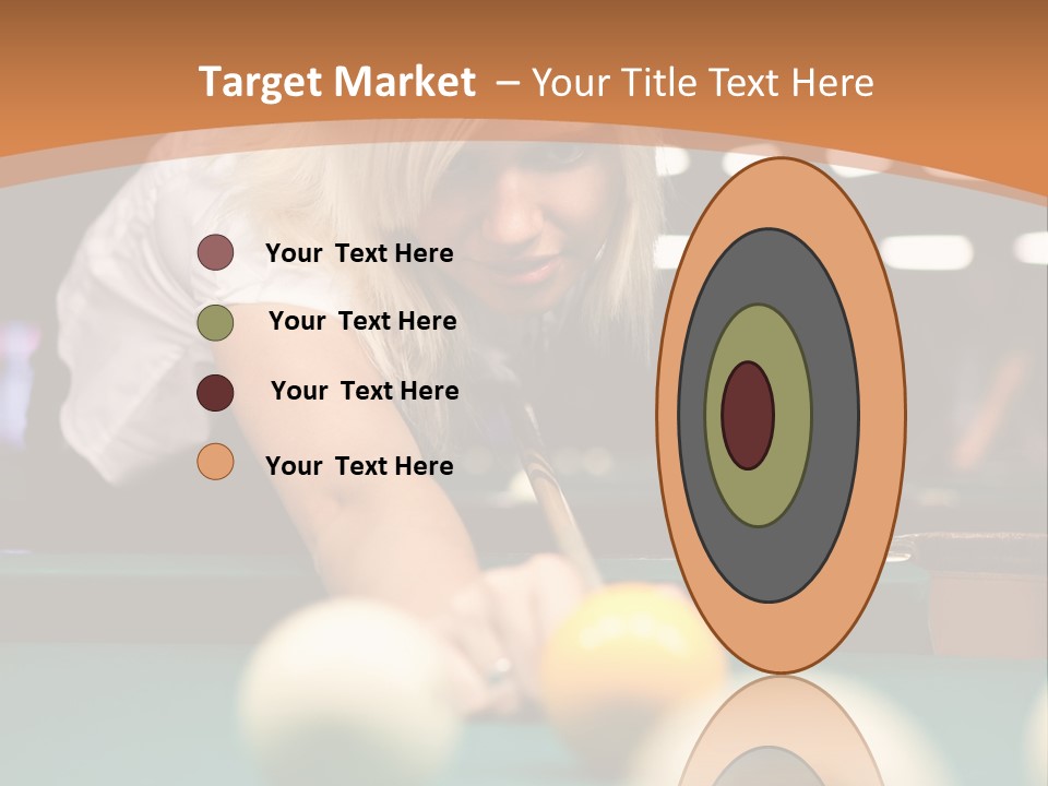 A Blond Girl Is Making A Shot At A Pool PowerPoint Template