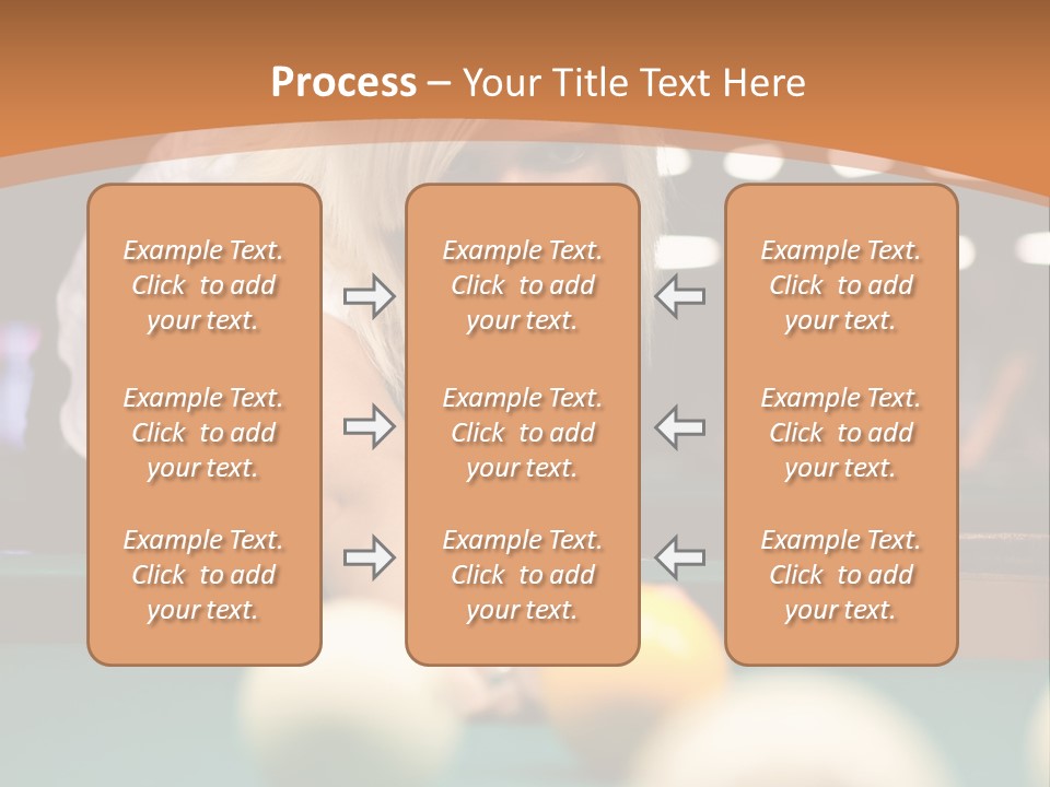 A Blond Girl Is Making A Shot At A Pool PowerPoint Template