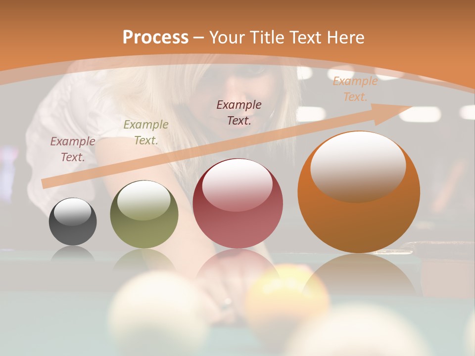 A Blond Girl Is Making A Shot At A Pool PowerPoint Template