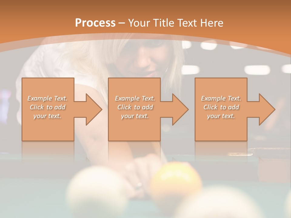 A Blond Girl Is Making A Shot At A Pool PowerPoint Template