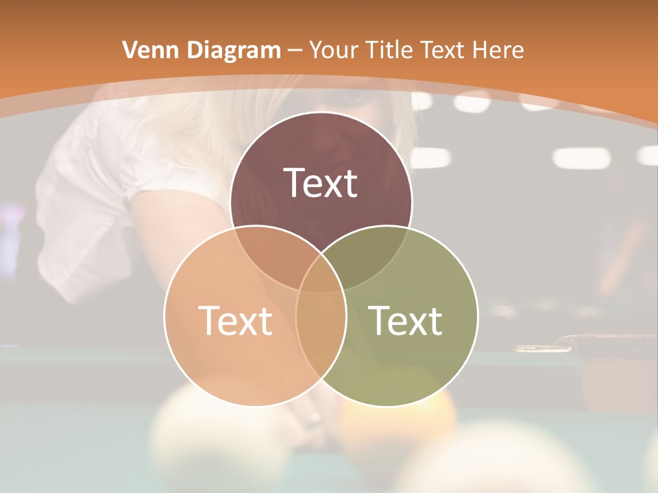 A Blond Girl Is Making A Shot At A Pool PowerPoint Template