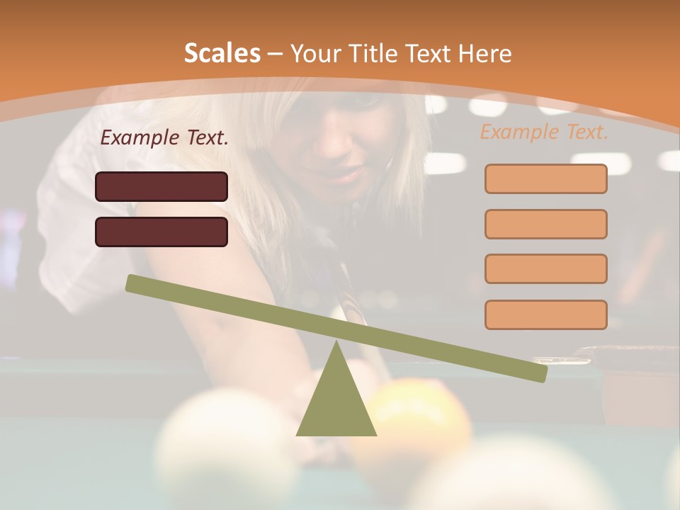 A Blond Girl Is Making A Shot At A Pool PowerPoint Template