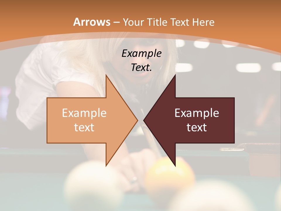 A Blond Girl Is Making A Shot At A Pool PowerPoint Template