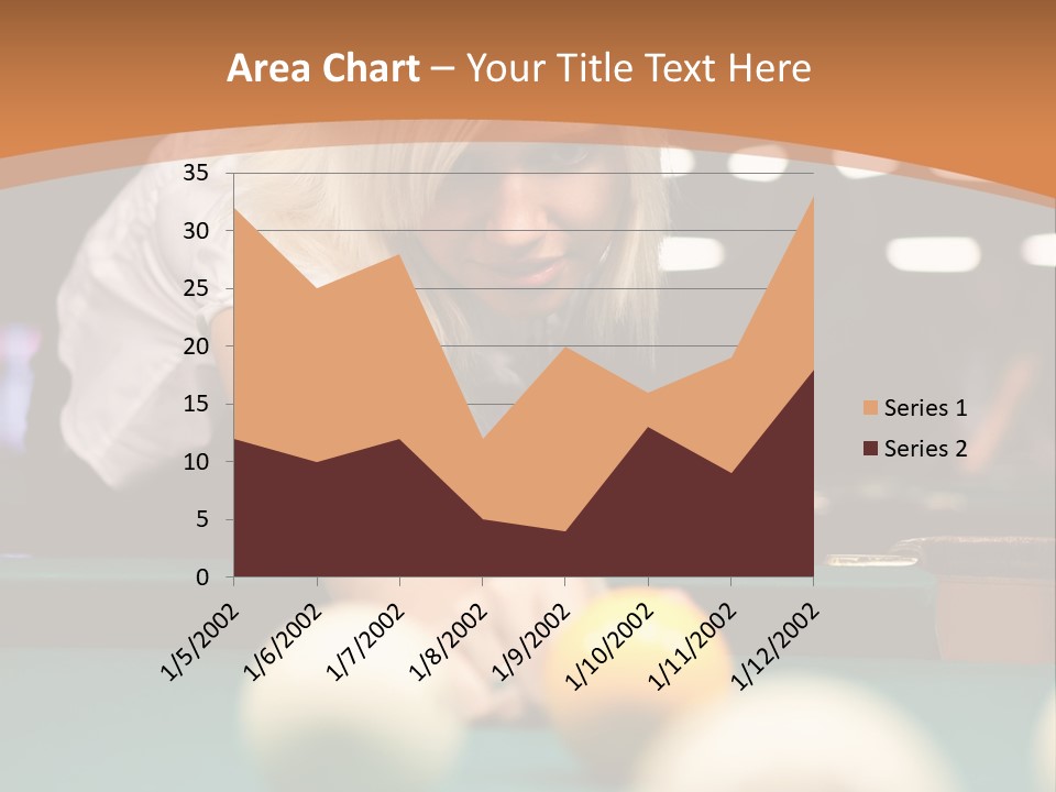A Blond Girl Is Making A Shot At A Pool PowerPoint Template