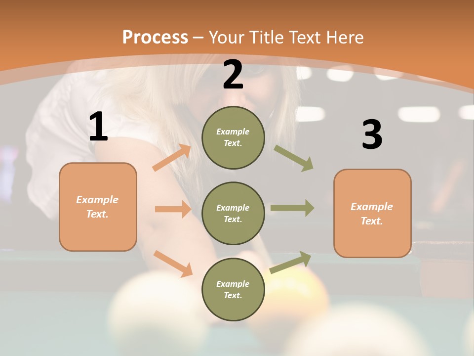 A Blond Girl Is Making A Shot At A Pool PowerPoint Template