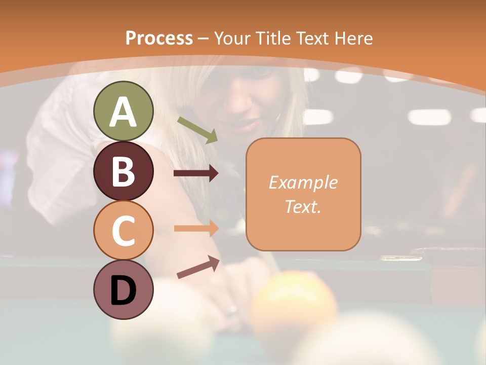 A Blond Girl Is Making A Shot At A Pool PowerPoint Template