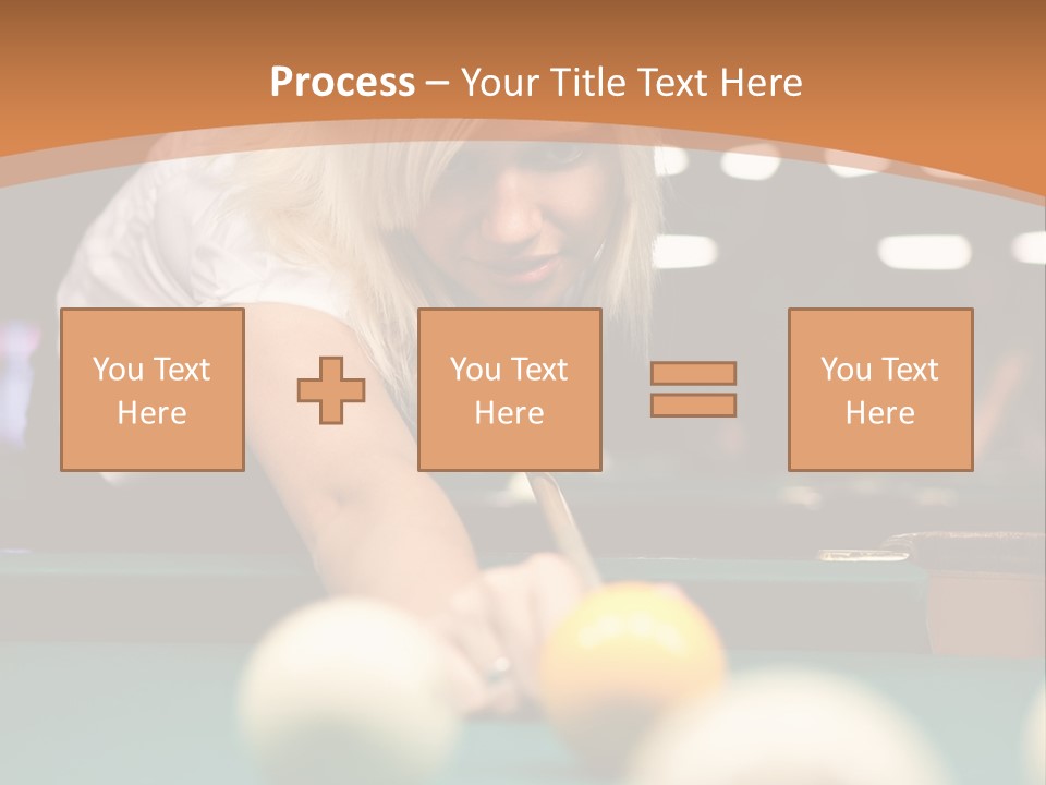 A Blond Girl Is Making A Shot At A Pool PowerPoint Template