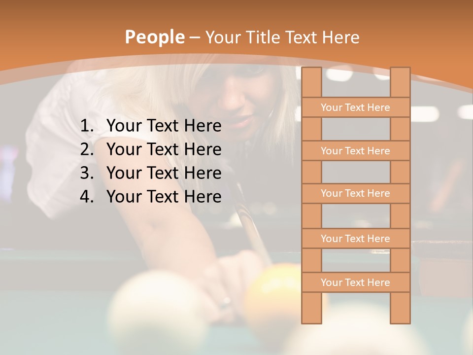 A Blond Girl Is Making A Shot At A Pool PowerPoint Template