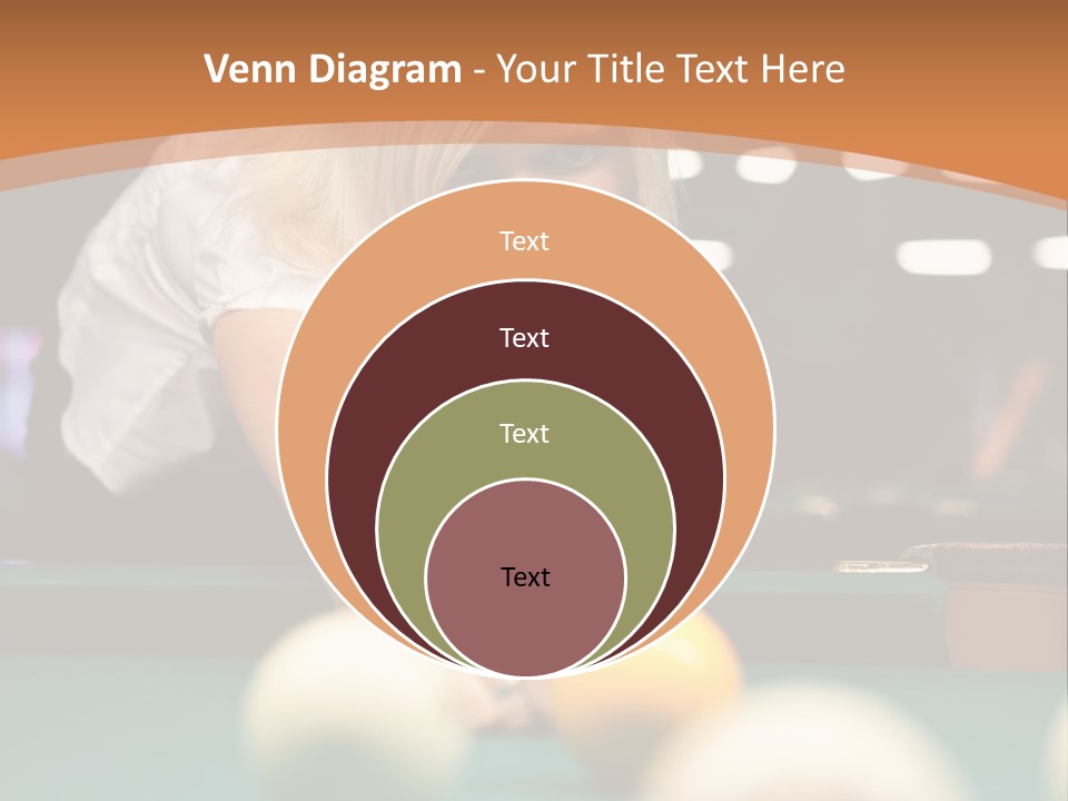 A Blond Girl Is Making A Shot At A Pool PowerPoint Template