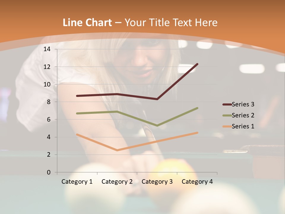 A Blond Girl Is Making A Shot At A Pool PowerPoint Template