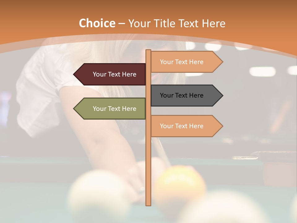 A Blond Girl Is Making A Shot At A Pool PowerPoint Template