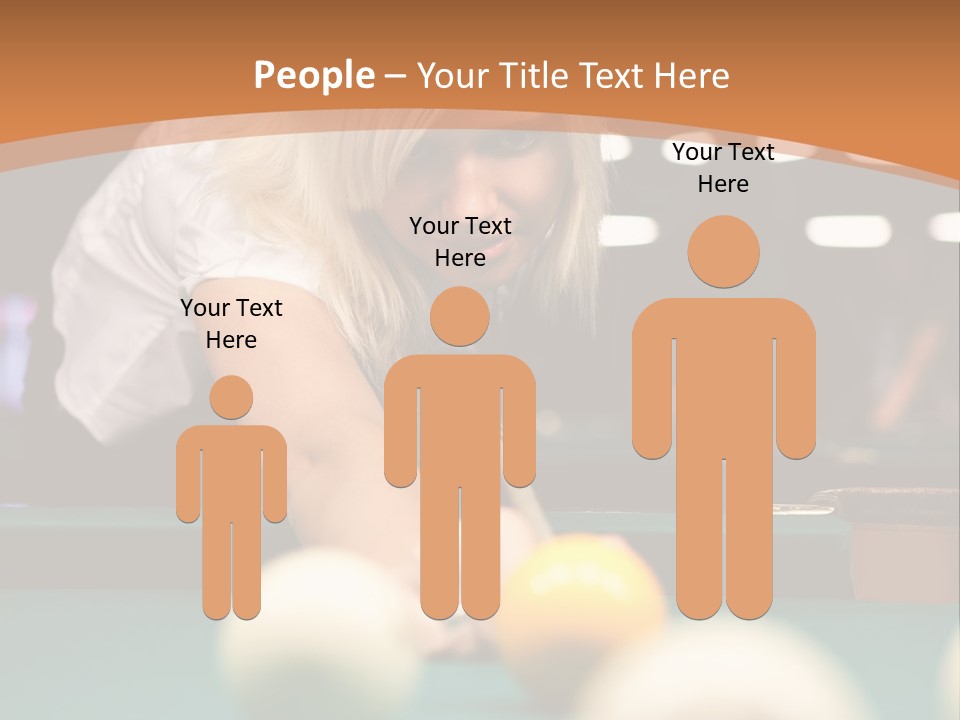 A Blond Girl Is Making A Shot At A Pool PowerPoint Template