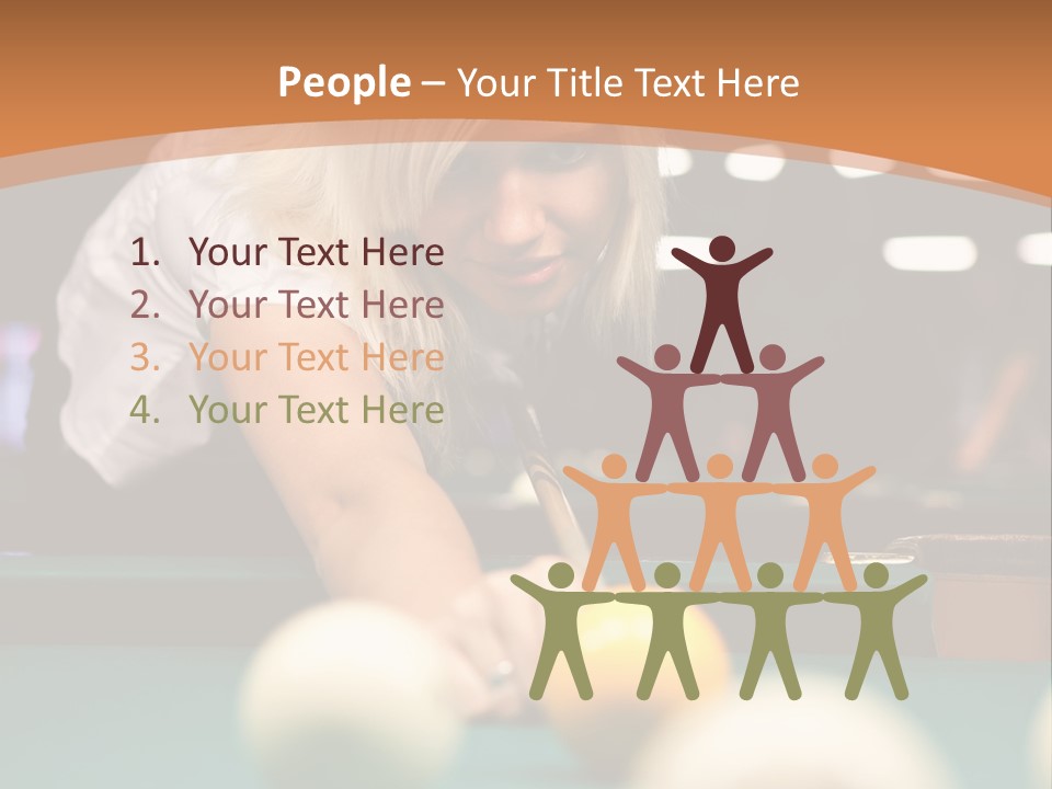 A Blond Girl Is Making A Shot At A Pool PowerPoint Template