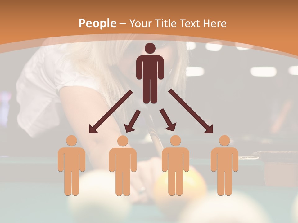 A Blond Girl Is Making A Shot At A Pool PowerPoint Template