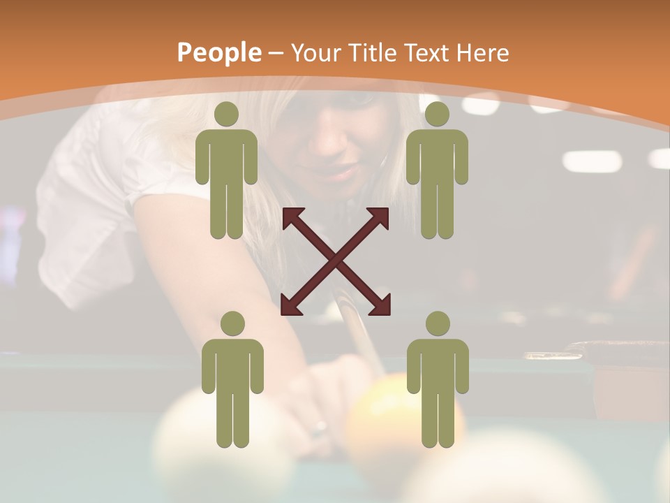 A Blond Girl Is Making A Shot At A Pool PowerPoint Template