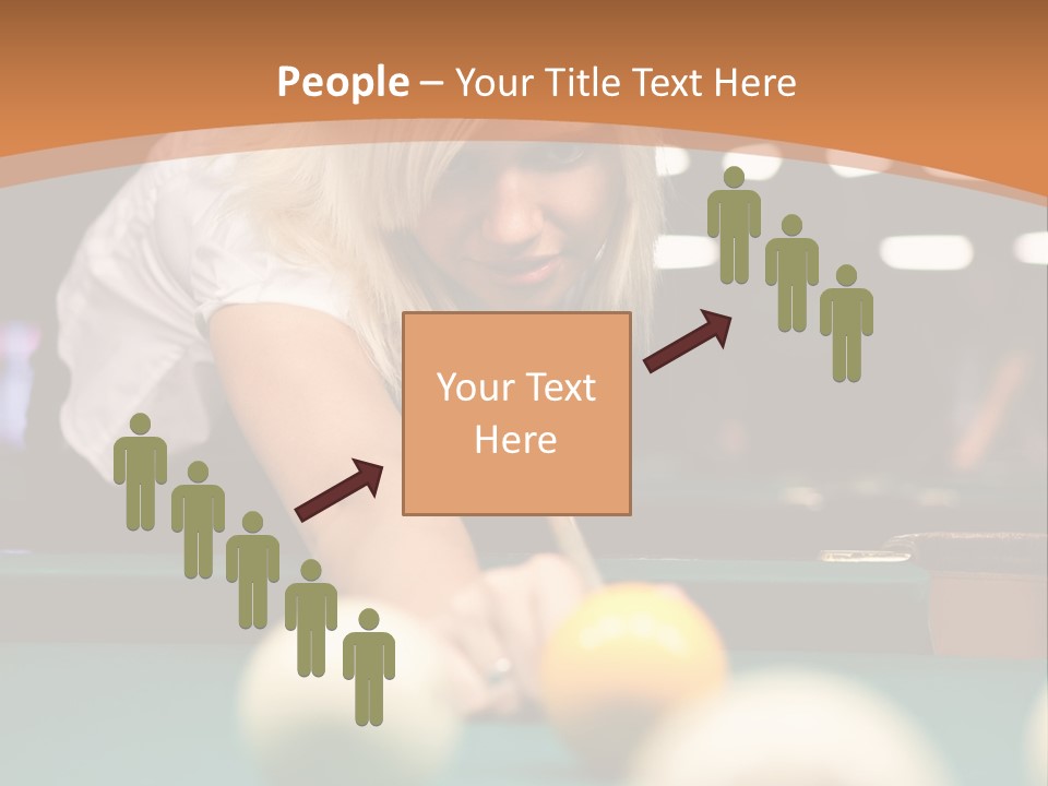 A Blond Girl Is Making A Shot At A Pool PowerPoint Template