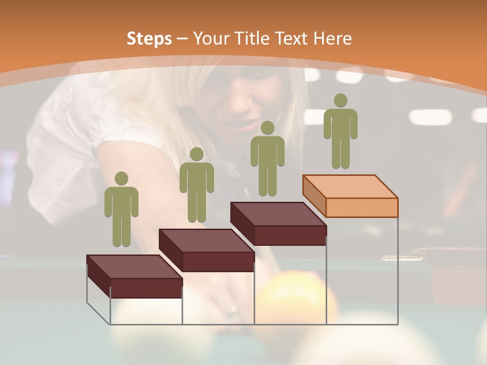 A Blond Girl Is Making A Shot At A Pool PowerPoint Template