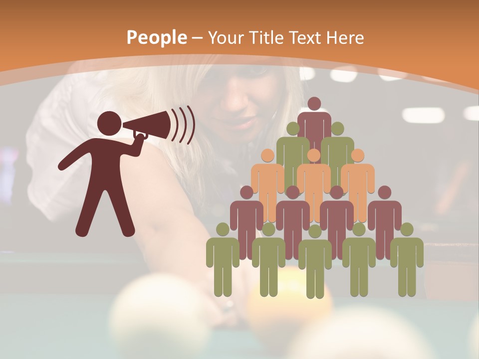 A Blond Girl Is Making A Shot At A Pool PowerPoint Template