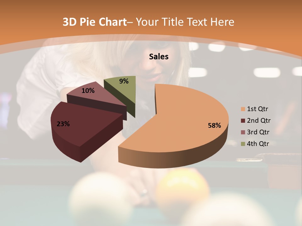 A Blond Girl Is Making A Shot At A Pool PowerPoint Template