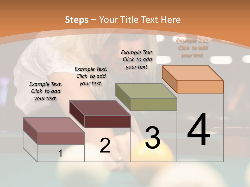 A Blond Girl Is Making A Shot At A Pool PowerPoint Template