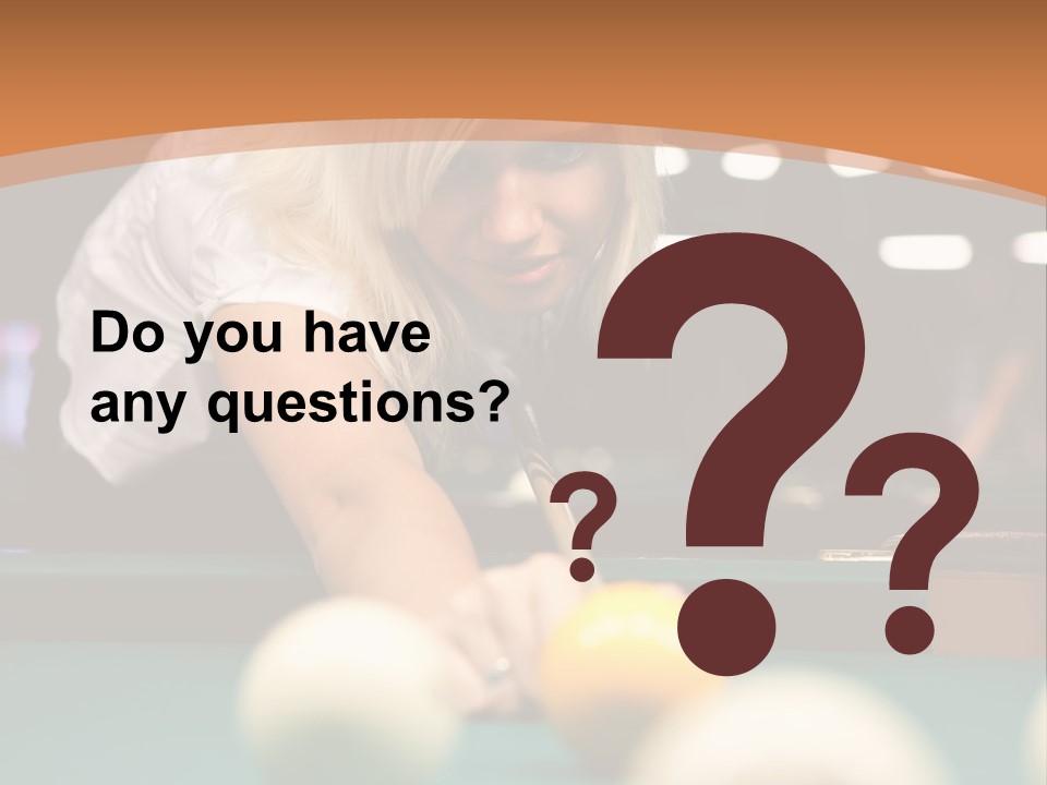 A Blond Girl Is Making A Shot At A Pool PowerPoint Template