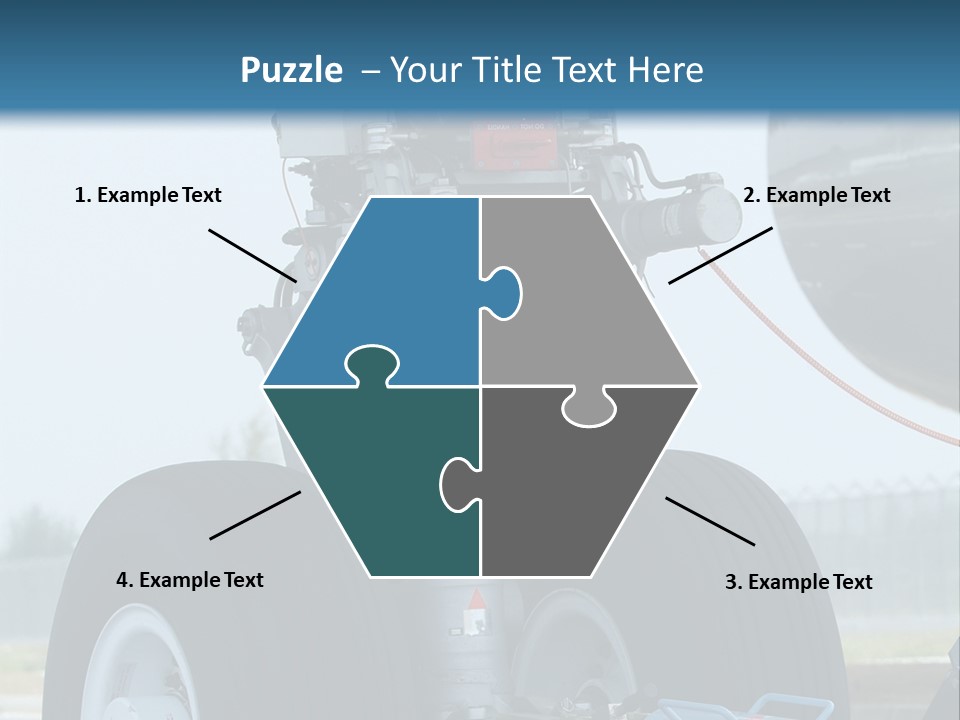 Nose Wheel (Front Landing Gear) Of Very Large, Wide-Body Airplane Being Towed At An Airport. PowerPoint Template