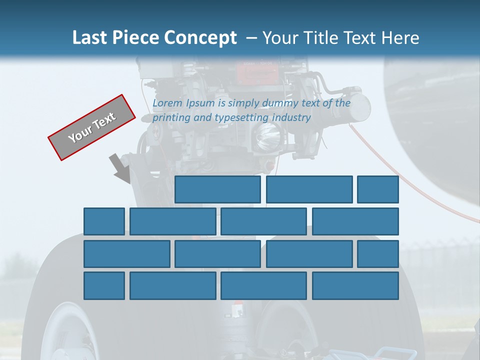Nose Wheel (Front Landing Gear) Of Very Large, Wide-Body Airplane Being Towed At An Airport. PowerPoint Template