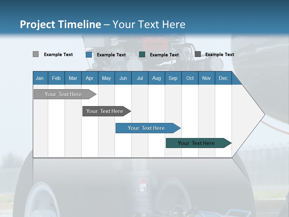 Nose Wheel (Front Landing Gear) Of Very Large, Wide-Body Airplane Being Towed At An Airport. PowerPoint Template