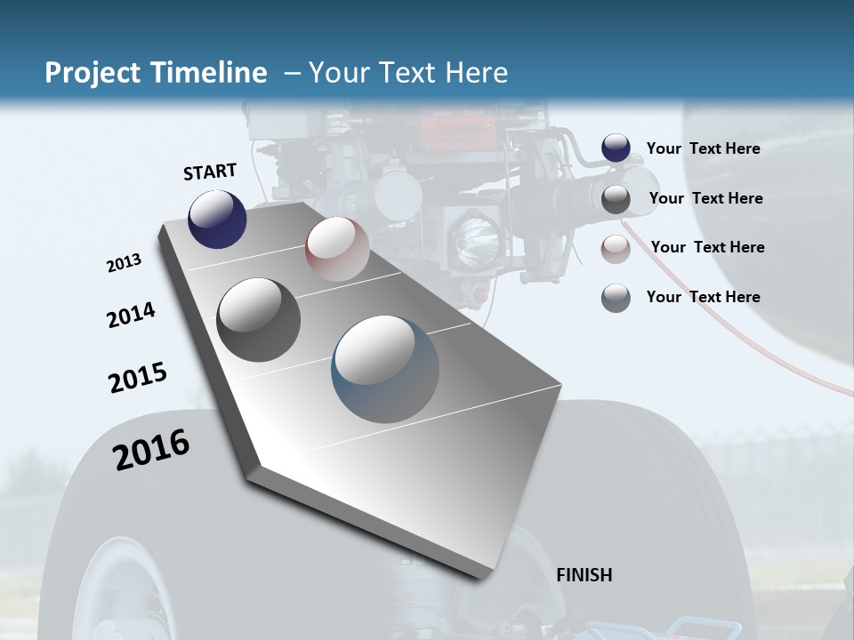 Nose Wheel (Front Landing Gear) Of Very Large, Wide-Body Airplane Being Towed At An Airport. PowerPoint Template