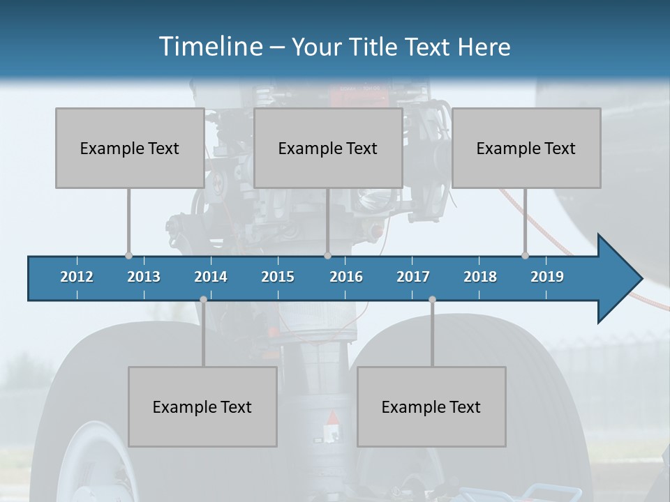 Nose Wheel (Front Landing Gear) Of Very Large, Wide-Body Airplane Being Towed At An Airport. PowerPoint Template