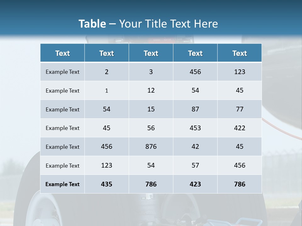 Nose Wheel (Front Landing Gear) Of Very Large, Wide-Body Airplane Being Towed At An Airport. PowerPoint Template